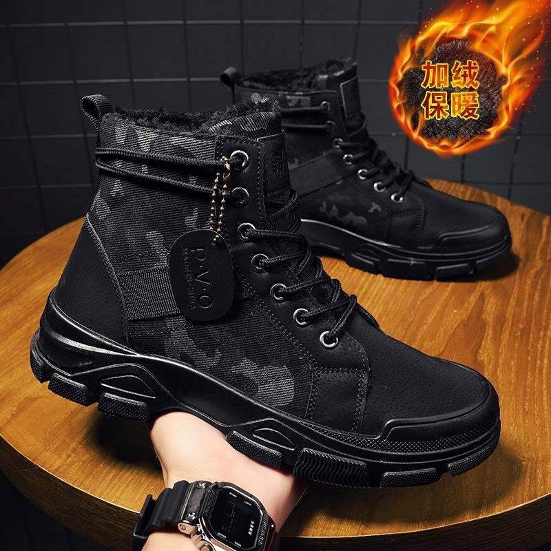 Schneestiefel Herren Winter Baumwollschuhe Herren Fleece gefütterte Herren Thermo Martin Stiefel 45464748 Übergröße Herrenschuhe