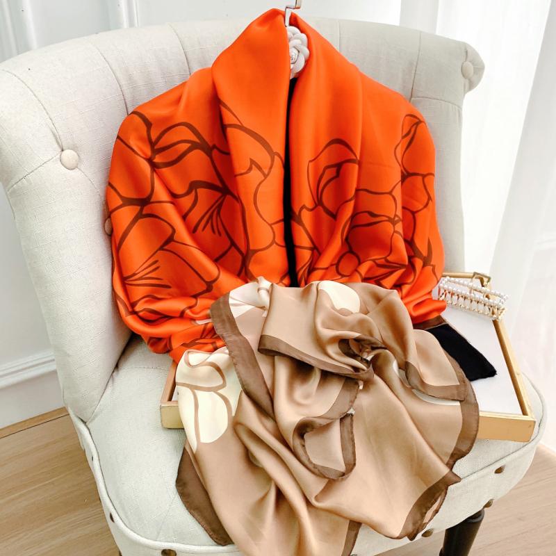 Luxury Brand Women Scarf Fashion Print Silk Scarves Summer Shawls And Wraps Soft Pashmina Lady Bandana Foulard Hijabs