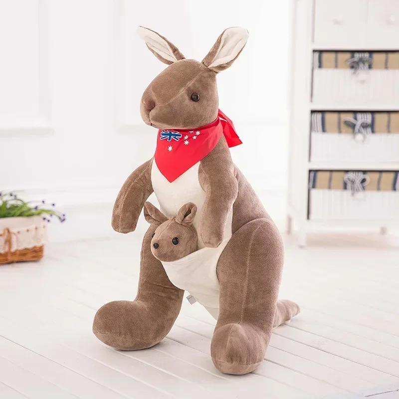 27-30CM Desert Camel Plush Toy Doll Cartoon Animation Animal Animal Mother and Child Kangaroo Doll Parent-child Paradise Doll