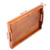 Portable Binaural Rectangle Shape   Wood Tea Coffee Food Serving Tray Plate (Light Color)