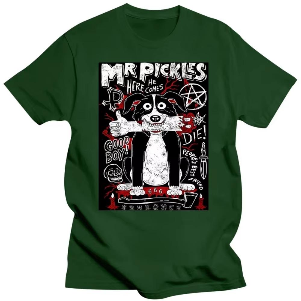 Mr Pickles T Shirt Men Cotton Collie Dog T-shirt O-neck Funny Tshirt Adult Adultswim Mature Dog Evil Satan Tee Streetwear