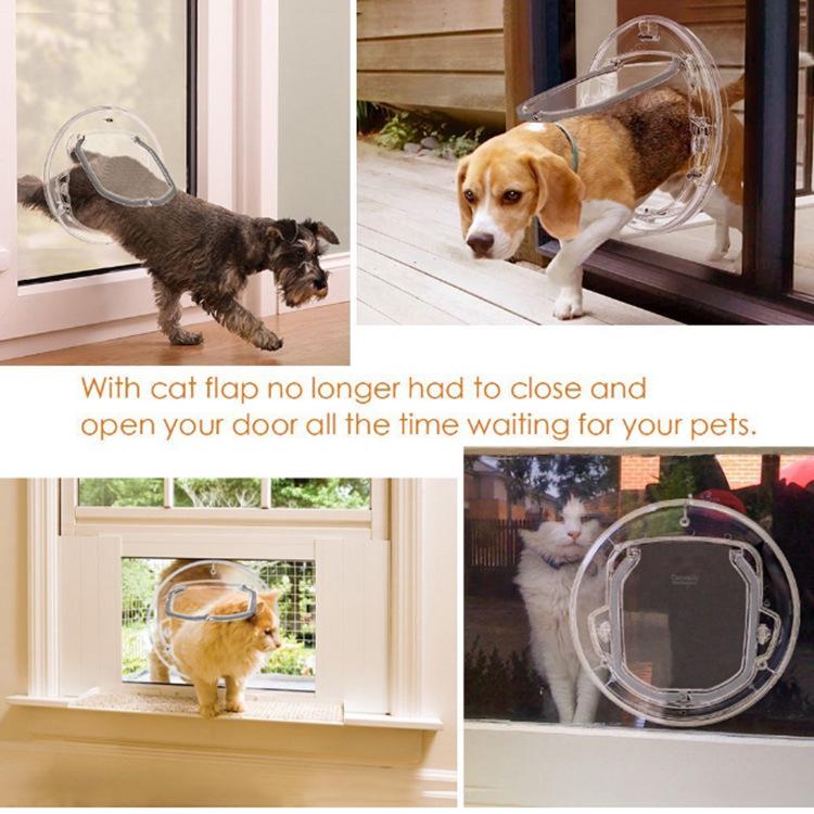 Round Plastic Pet Door: Cat Flap, Dog Door, Pet Fence, Puppy Access
