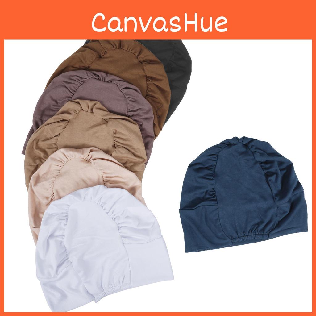 Silk Cotton Headscarf Cap With Elastic Fit For Casual Daily Wear