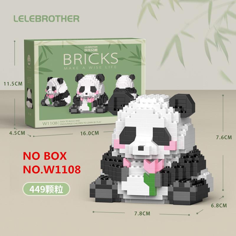 Kawaii Panda Series Micro Particle Building Block Creative Cute Animals DIY Assembled Bricks Toys For Chillren Christmas Gift