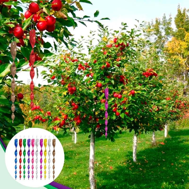 Colorful Reflective Spiral Bird Repellent Strips Hanging Flash Scare Bird Deterrent Rod For Outdoor Garden Farm Balcony Repeller