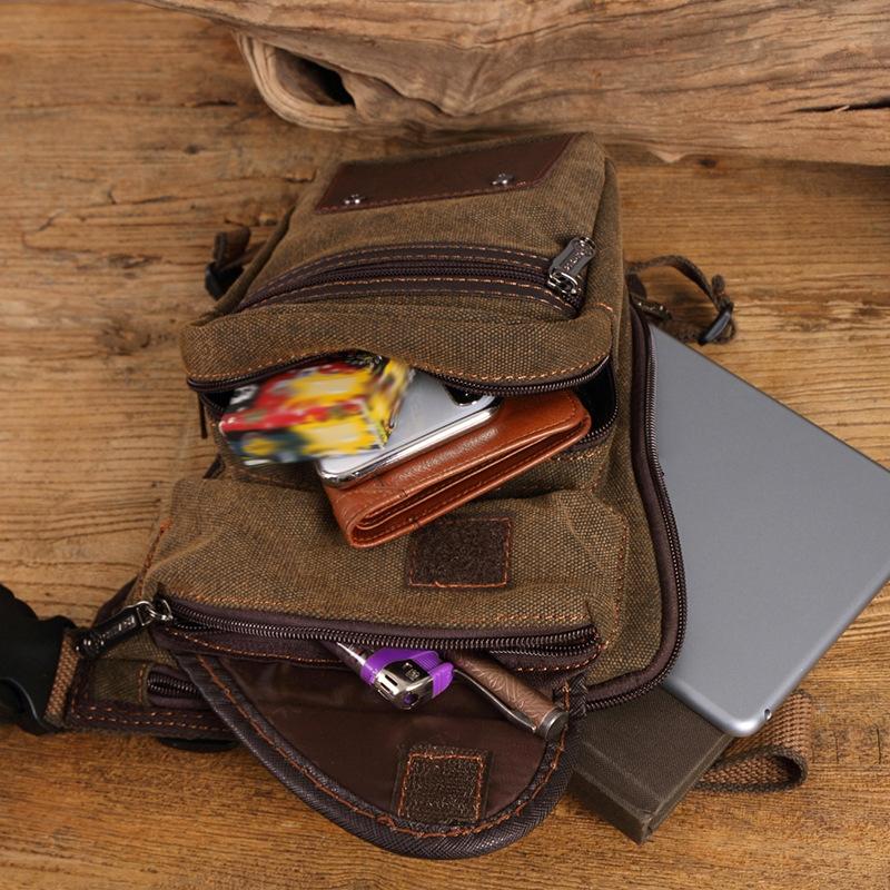 New European and American Retro Outdoor Sports Leg Bag Canvas Waist Packs Fashion Men's Messenger Bag
