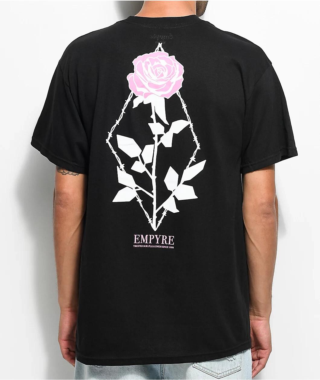 Empyre Мужская футболка Eden Flora Rose Черная Новая Маленький S