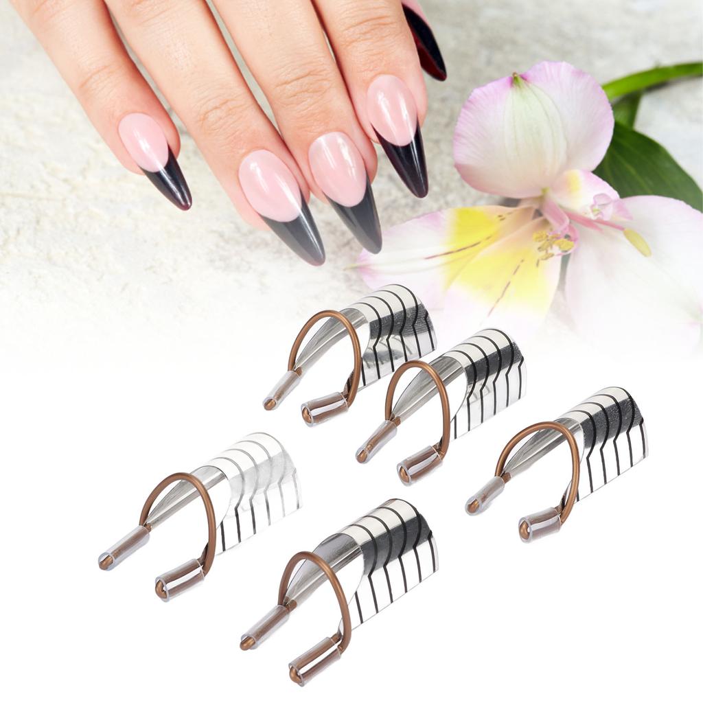 25 Stück Nagelverlängerungsformen Führung Aluminiumrahmen Wiederverwendbar Französischer Nagel UV Gel Schutzformen