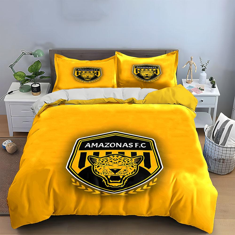 Amazonas FC Leopard Emblem Bedding Duvet Cover Set Duvet Cover Pillowcases (1*Duvet Cover 2*Pillowcases, without duvet insert)