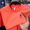 Paul Men's 100% Cotton Crew Neck Embroidered Summer T-Shirt - Sweat-Absorbent, Breathable, Casual Short Sleeve for Middle-Aged Men