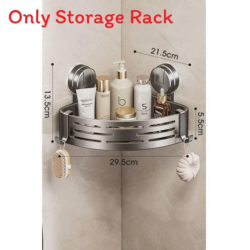 Abs Suction Cup Triangle Bathroom Shelf With Hooks For Home Organization And Storage