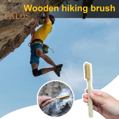 Spazzola in Legno per Arrampicata su Roccia Manico Ergonomico Setole Spesse di Cinghiale Portatile Strumento di Pulizia per Arrampicata Indoor Outdoor Bouldering