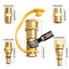 Brass Material Outdoor Barbecues Propane Adapter Kit Low Pressure Propane Shut-off Valve Quick Wrench Connector