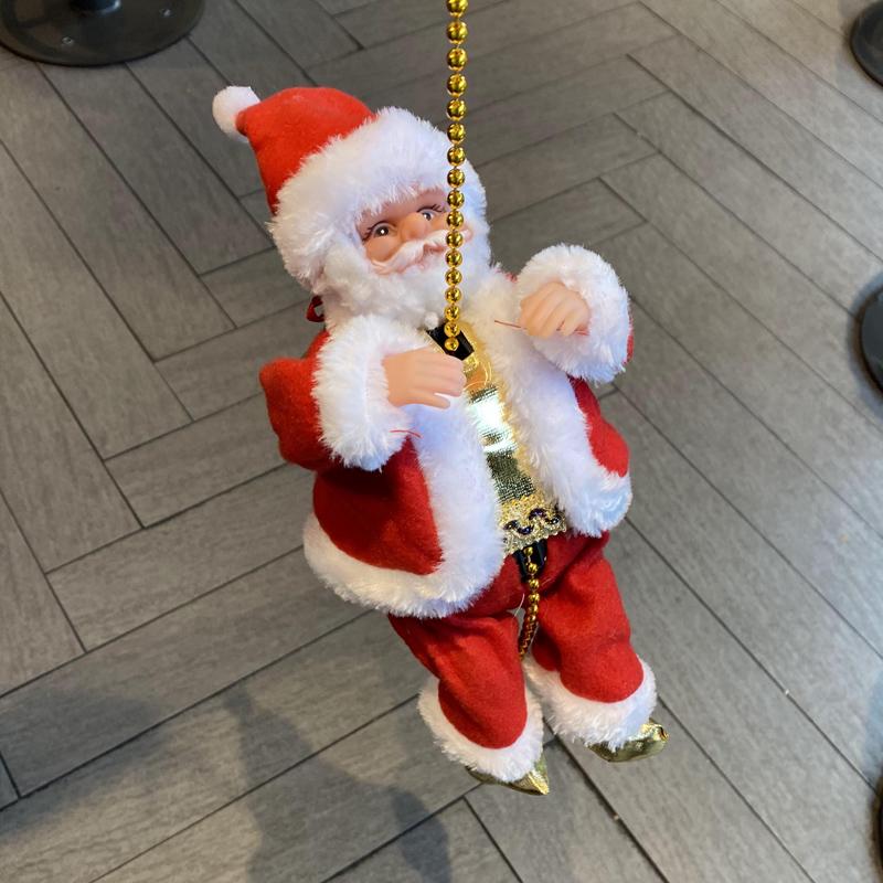 Electric Santa Claus Climbing Ladder with Beads - Christmas Ornament and Gift