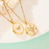 Zircon Photo Frame Necklace Pendant Foldable Design Couple Chain Pendant DIY Accessories  Gifts