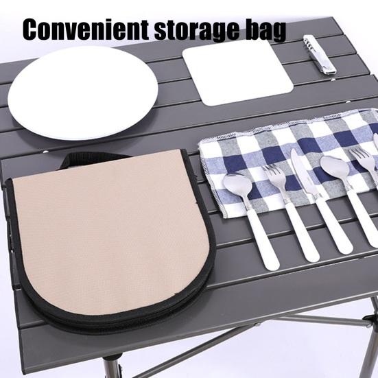Tableware Storage Bag Oxford Cloth Waterproof Zipper Multi-Functional Partition Foldable Portable Design Camping Storage Bag
