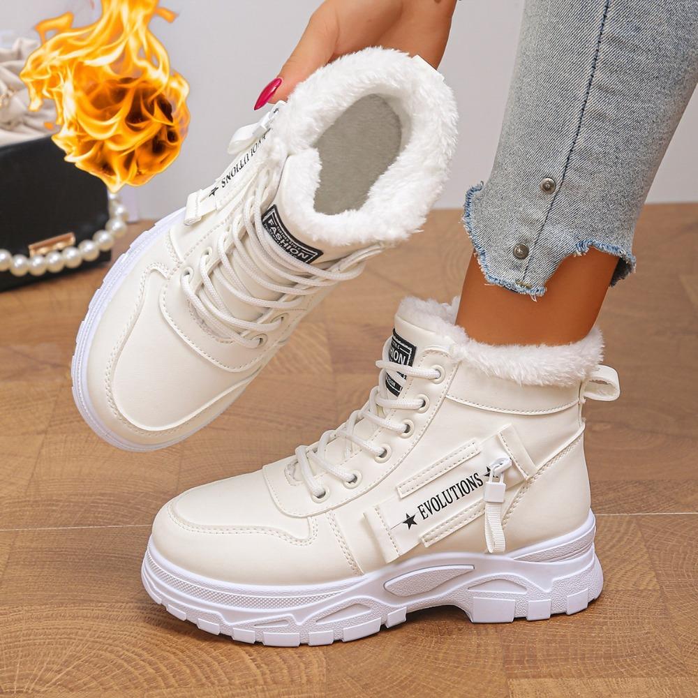 Stivali Donna Taglie Forti Autunno Inverno Scarpe in Cotone Stivaletti Sportivi Casual Scarpe Alte Foderate in Pile