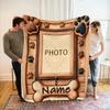 1pc Personalized Pet Paw Print Blanket - Name/Text/Image with Your Pet' Photo, Ultra-Soft Flannel Suitable for Camping, Travel, & Sofa - Lightweight A