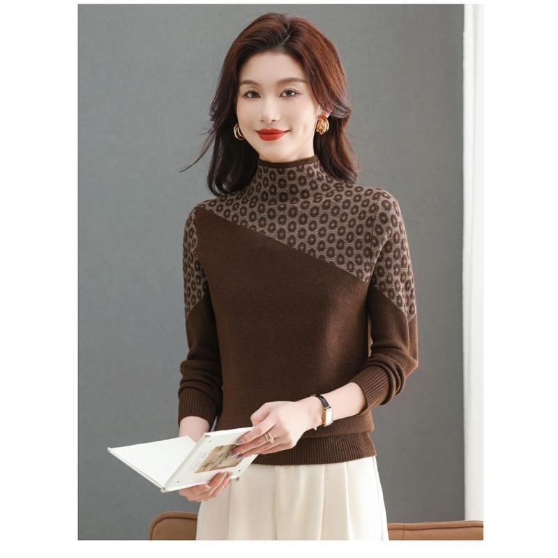 Dámský kardigan Rolák Svetr Podzim a Zima Nová Móda Žakárový Volný Pletený Spodní Díl Košile Top