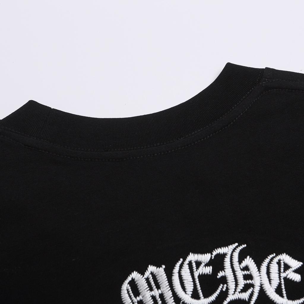 1966 CHROME HEARTS 2025 Lato Nowa Wysokiej Jakości Bawełna Okrągły Dekolt Luźny Duży Rozmiar Męski i Damski T-shirt Koszulka dla Pary