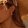 GEMCHIC Women's Gold Starburst Drop Earrings Stainless Steel Geometric Studs Fashion Jewelry