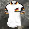 Cămașă Polo Casual Unisex Croială Largă Mânecă Scurtă Imprimeu Steag Germania Material Ușor Respirabil Top de Vară