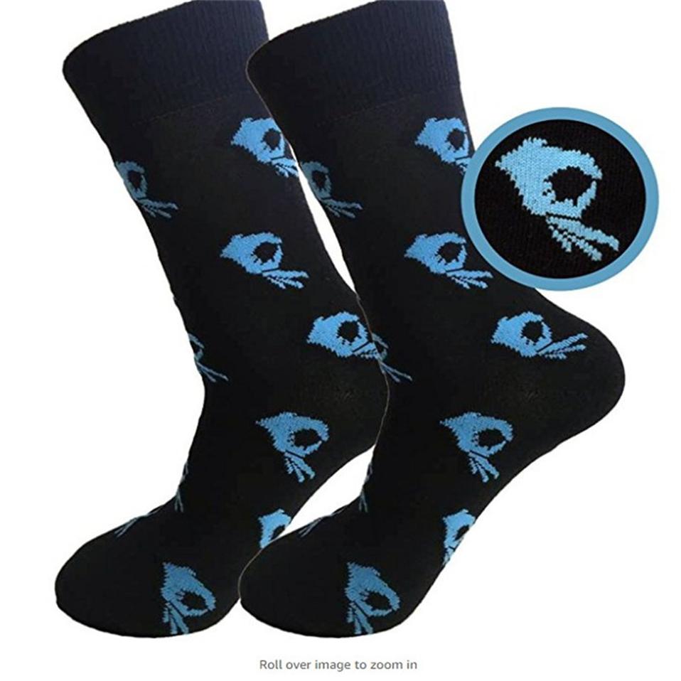 Unisex Winter Knitted Mid-Calf Long Crew Socks Funny Printed Hip-Hop Trendy Cotton Hosiery Skateboard Streetwear