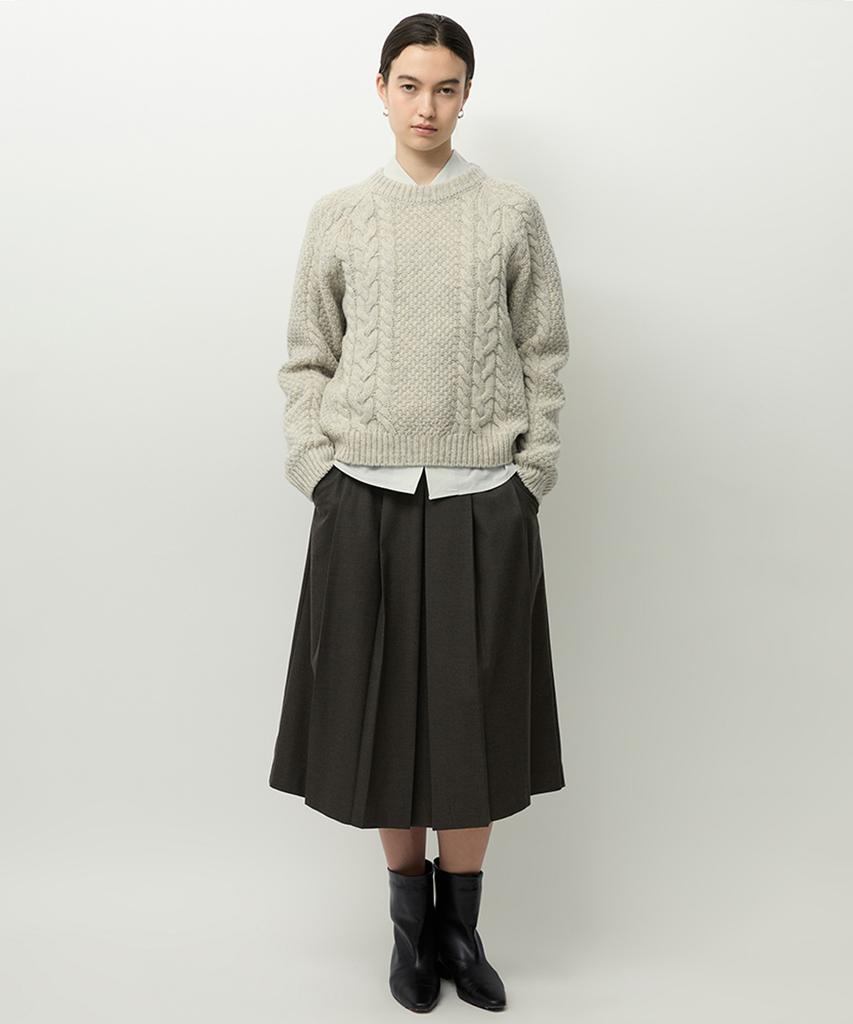 Leopeusaideuhwaiteulabel Organ Pleated Skirt Brown