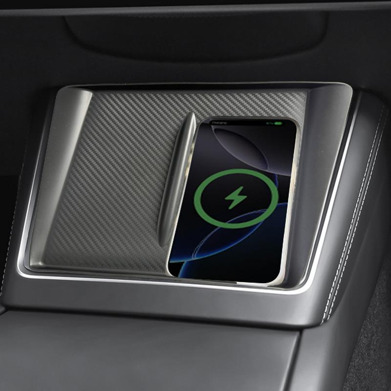Silicone for Tesla Model Y Juniper/Launch 2026 Anti-skid Pad Wireless Charging Pad Car Phone Non-slip Charger Mat Protective