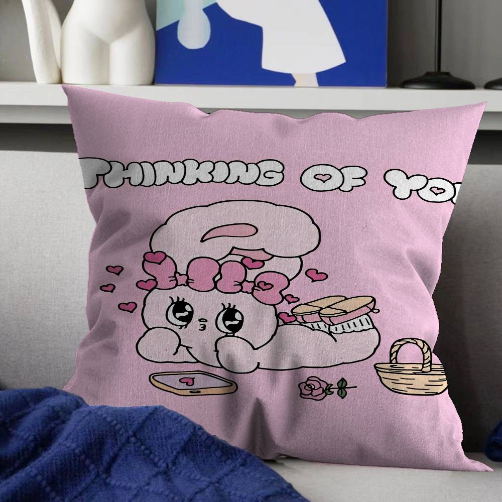 

Милая подушка в виде кролика Эстер, подарок, украшение для дома, офиса, подушка для спальни, дивана, автомобиля, наволочка 12x12Inch