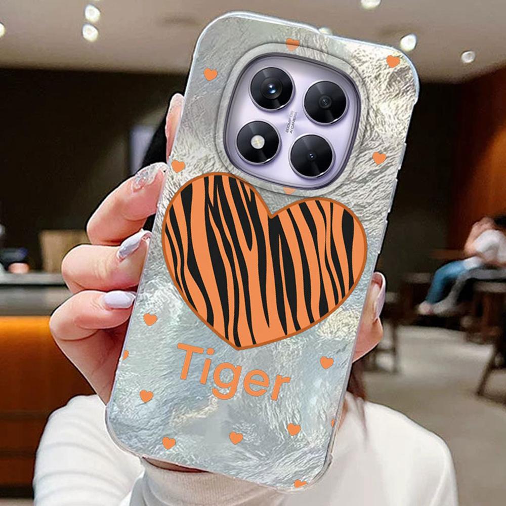Kolorowy Gradient Biały Motyl Leopard Love Print Etui na Telefon Xiaomi Redmi Note 14 Pro 5G Pokrowiec Miękki Silikonowy Bumper Twardy PC Tylny Pokrowiec