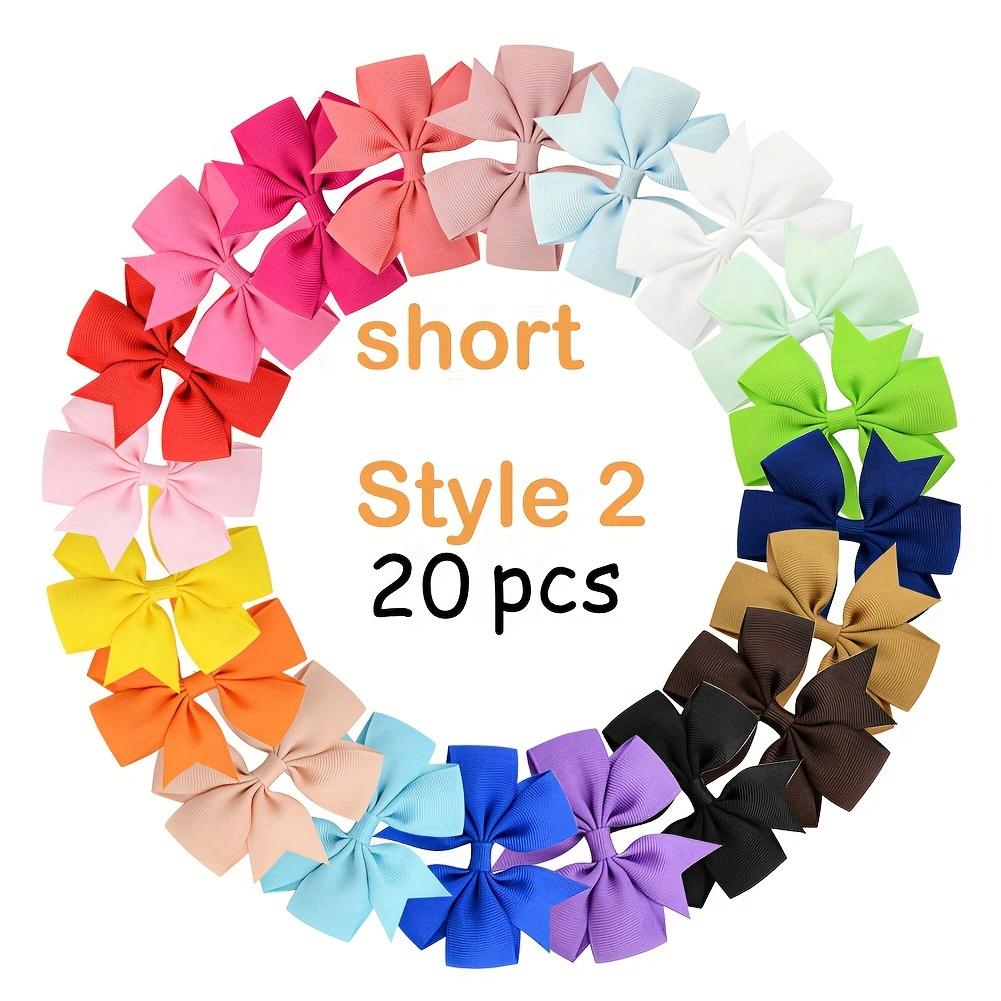 

20 детских ленточных заколок для волос, милые бантики, однотонные заколки для волос, детские аксессуары