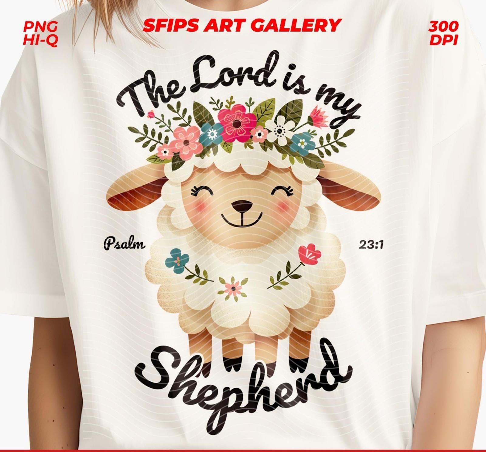 Christian Lamb shirt| Floral Psalm 23 Easter shirt S
