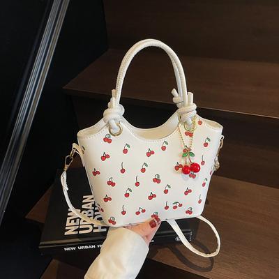 Women'S Crossbody Bag Handbag Cherry Print Fashionable Shoulder Bag, Perfect for Commuting, Travel