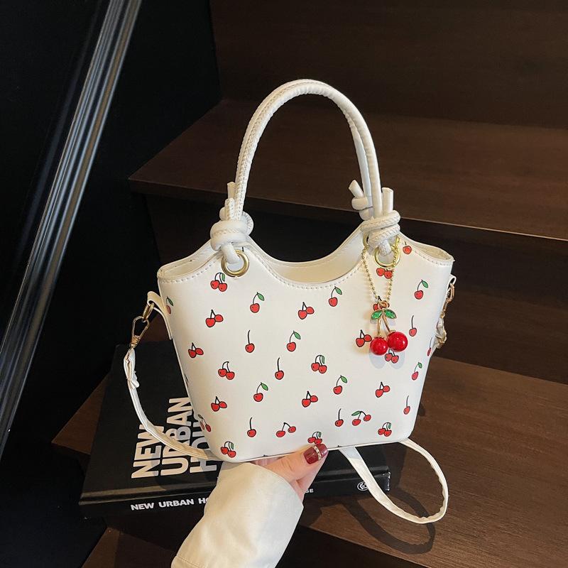Women'S Crossbody Bag Handbag Cherry Print Fashionable Shoulder Bag, Perfect for Commuting, Travel