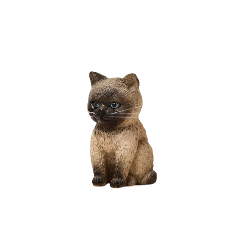 Cartoon Style Cat Statues Figurines Tiger Spot Cat Decoration  Dollhouse Model
