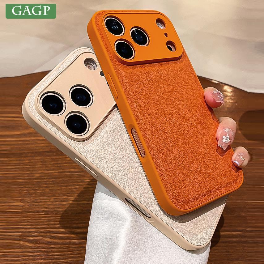 Vogue Lychee Leather Cell Phone Case for iPhone 17Pro 16 15 Plus 14 13 12 11 17 Pro Max iPohne Air TPU Frame Back Armor Cover