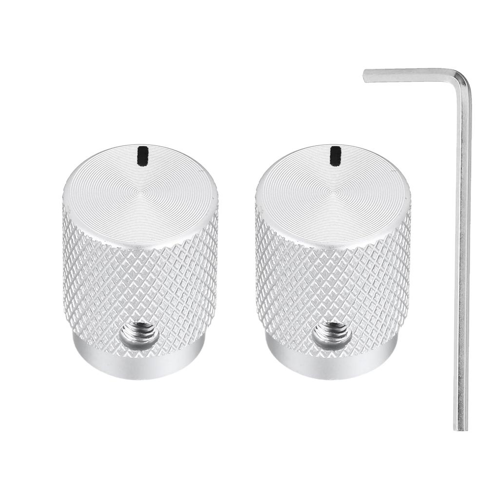 Uxcell Aluminum Potentiometer ID X OD X Universal Control Knobs for Oval Silver 2-Pack Knobs, 1/4" (6mm) 1/2" (12.5mm) 5/8" (16mm) Height, Volume/Tone