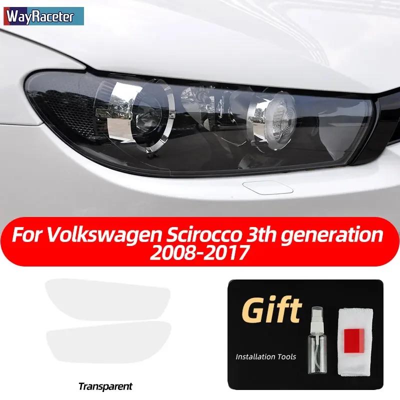 

Car Headlight Protective Film Front Light Transparent Smoked Black TPU Sticker For Volkswagen Scirocco MK3 TDI R Line 2008-2017 прозрачный
