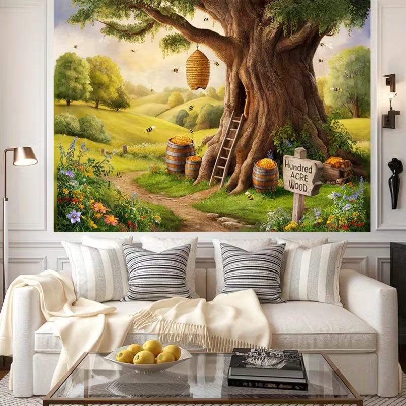 Sfondo 2D del Bosco dei Cento Acri per Shooting Fotografico a Tema Cartoni Animati e Decorazione Eventi
