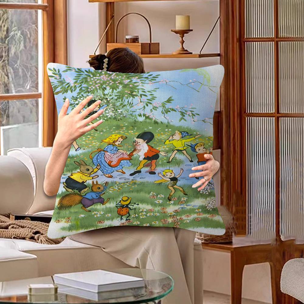 Housse de coussin Anime RRupert Bear Taie d'oreiller Salon Canapé Décoration de maison Personnalisé