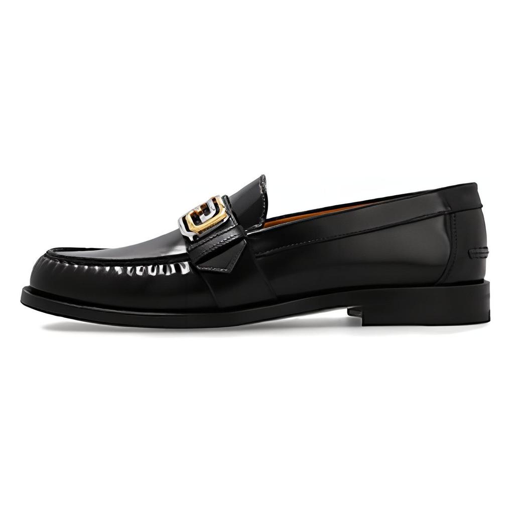 Gucci Interlocking Collection Leather Loafers Men's Black 723631 17X00 1000