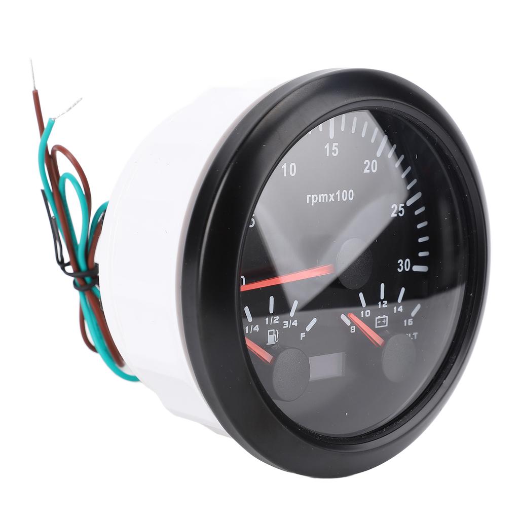 85mm 3 in 1 Speedometer 3000rpm Tachometer 8 to 16V Voltmeter 7 Colors Backlight E-1Celsius4-1Celsius2-3Celsius4-F Fuel   Gauge for RV Yacht Truck