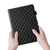 For iPad Pro 13 (2024) Case Card Holder Rhombus Grid PU Leather Stand Tablet Cover
