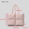 Fashion Simple Lattice Cotton Filled Bag Women's Large Capacity Soft Bag Lightweight Handbag