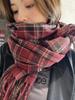 New 2025 Imitation Cashmere Women Scarf Winter Preppy Style Vintage Plaid Scarve Pashmina Mujer Foulard Blanket Wrap Shawl Pareo
