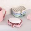 Suction Cup Soap Dish for Bathroom Shower Portable Leaf Soap Holder Silicone Sponge Tray for Kitchen Bathroom Accessories