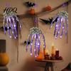 Lila LED-Hängeleuchten Halloween Skelett-Handleuchten Leuchtende Klaue Saisonale Heimdekorationsartikel Laterne Gruselige Atmosphäre Lampe für Spukhaus