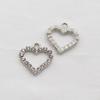 10 Pieces of 15 * 16mm Peach Heart with Loop Rhinestone Pendant, Handmade Necklace Decoration, Clothing, Wedding Decoration