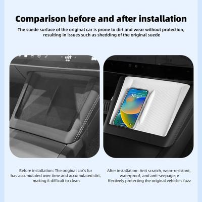 Pentru Tesla Model 3 Highland 2025 Wireless Charger Pad Silicone Resistant Dust-Proof Car Interior Mat Car Interior Accessories